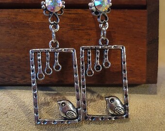 Item #53-19 -  Earrings -  Bird Frame