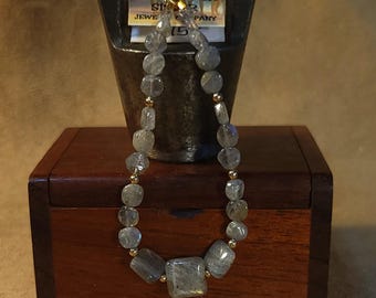 Item #15-29 -  Layering  Bracelets - Labradorite with detachable clasps