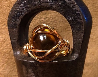 Item #10-6 - Adjustable Gold Filled Rings - Tiger Eye