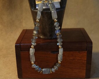 Item #15-30 -  Layering  Bracelets - Labradorite with detachable clasps