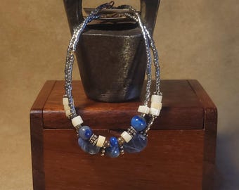 Item #15-25 -  Layering  Bracelets - Denim Lapis Mix with detachable clasps