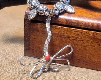 Item #9-39 - Leather Necklace - Dragonfly Necklace