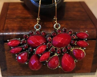 Item #53-18 -  Earrings -  Antique Fan