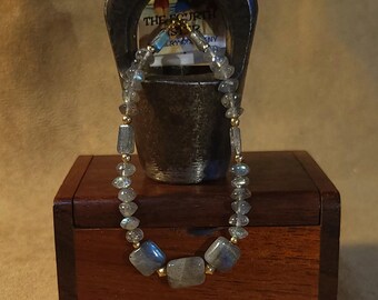 Item #15-26 -  Layering  Bracelets - Labradorite with detachable clasps