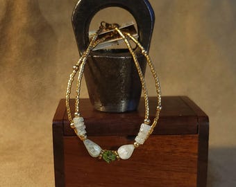 Item #15-8 -  Layering  Bracelets - Quartz and Swarovski Crystals with detachable clasps