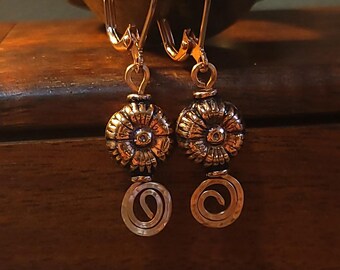 Item #4-26 - Copper Earrings - COPPER BEAD DANGLE