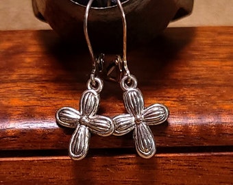 Item #6-61 -  Earrings -  Silver Cross