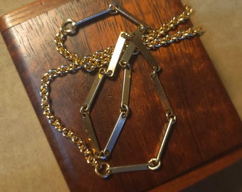 Item #12-4- -Beaded Necklace - Gold Link Necklace