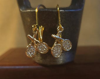 Item #31-1 - Tennis - Earrings - Dicosmetic Cubic Zirconia Tennis Rackets