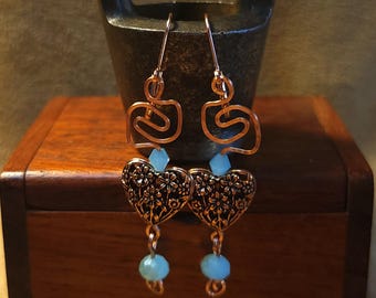 Item #4-28 - Copper Earrings - COPPER HEART