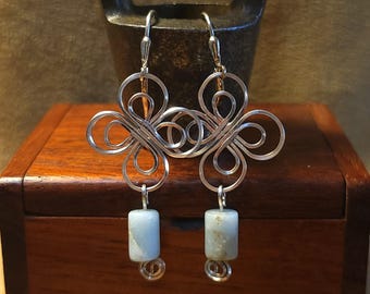 Item #6-35 - Sterling Silver Earrings -  Silver Double Celtic Knot