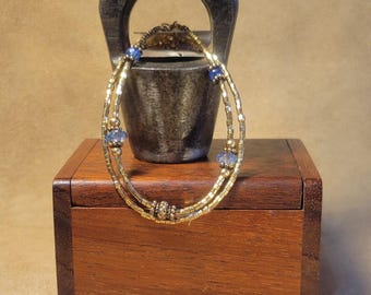 Item #15-23 -  Layering  Bracelets - Blue Crystals with detachable clasps