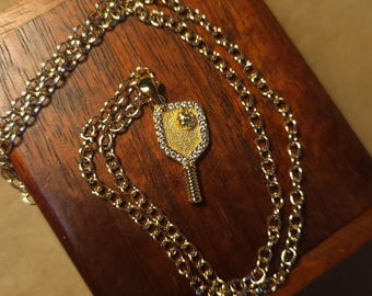 Item #41-39 - Pickleball Jewelry - Dicosmetic Cubic Zirconia Necklace