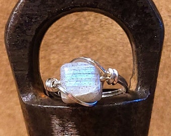 Item #10-18 - Adjustable Sterling Silver Rings - Labradorite