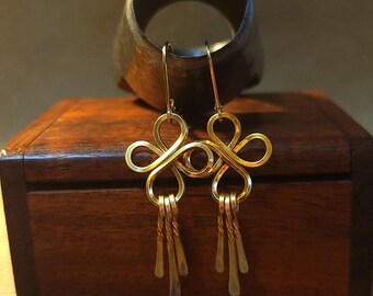 Item #5-23 - Gold Earrings - Hammered Celtic Knot Earrings