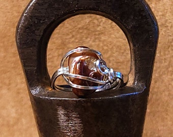 Item #10-19 - Adjustable Sterling Silver Rings - Freshwater Pearl