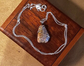 Item #8-19 - Sterling Silver Necklace -Leopardskin Jasper