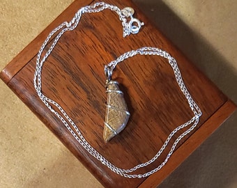 Item #8-6 - Sterling Silver Necklace - Petrified Wood