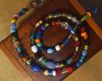 Item #12-12 -Beaded Necklace - Multi Colored Beaded