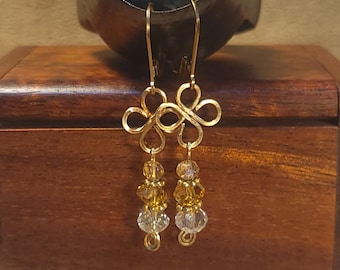 Item #5-25 - Gold Filled Earrings -  Gold and Clear Crystals