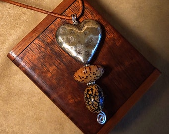 Item #9-27 - Leather Necklace - Heart Pendant