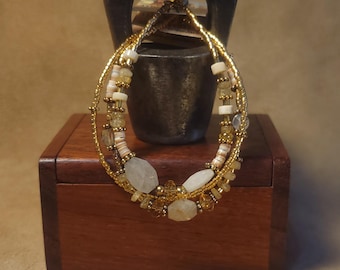 Item #15-19 -  Layering  Bracelets - Quartz, Crystal and Citrine with detachable clasps