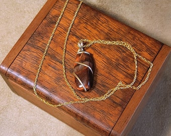 Item #7-19 - Gold Filled Necklace - Red Tiger's Eye