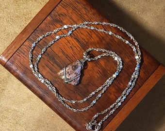 Item #8-21 - Sterling Silver Necklace -Leopardskin Jasper
