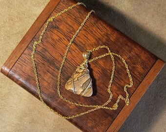 Item #7-24 - Gold Filled Necklace - Picture Jasper