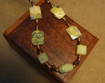 Item #9-15 - Leather Necklace - Green stone
