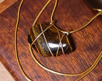 Item #7-42 - Gold Filled Necklace - Tiger Eye