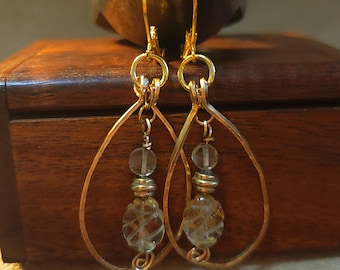 Item #5-50 - Gold Filled Earrings -  Quartz and Crystal