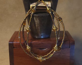 Item #15-20 -  Layering  Bracelets - Rose Green Delicas with detachable clasps