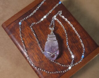 Item #8-30 - Sterling Silver Necklace - Amethyst Crystal
