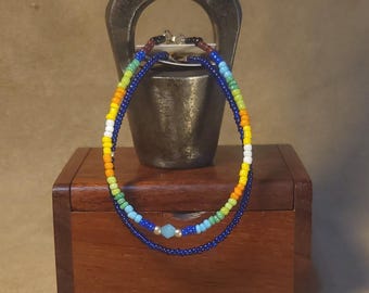 Item #15-44 -  Layering  Bracelets - Blue Swarovski Crystal Mix with detachable clasps