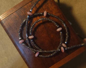 Item #12-7 -Beaded Necklace -Pink and Purple Bead
