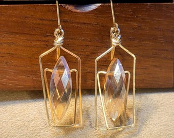 Item #5-14 - Gold Earrings - Copper Crystal Earrings