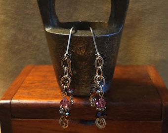 Item #6-9 - Sterling Silver Earrings -  Swarovski Crystals Dangles