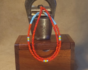 Item #15-47 -  Layering  Bracelets - Red and Blue Mix with detachable clasps