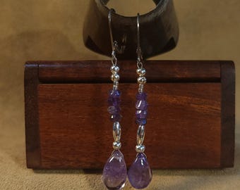 Item #6-49 - Sterling Silver Earrings - Amethyst