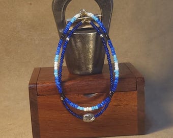 Item #15-41 -  Layering  Bracelets - Ladybug Multi Blue Mix with detachable clasps