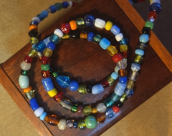 Item #12-13 -Beaded Necklace - Multi Colored Beaded