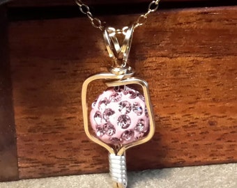 Item # 41-5 Pickleball Jewelry Necklace Gold Filled