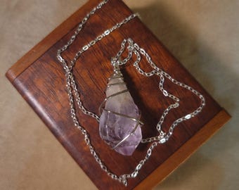 Item #8-20 - Sterling Silver Necklace - Amethyst Crystal