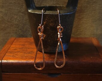 Item #4-30 - Copper Earrings - Hammered Drops