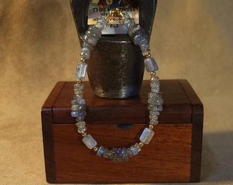Item #15-28 -  Layering  Bracelets - Labradorite with detachable clasps