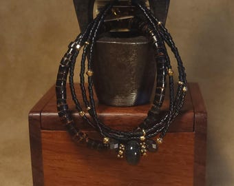 Item #15-3 -  Layering  Bracelets - Smokey Topaz Crystal Mix with detachable clasps