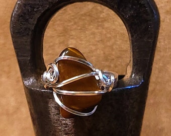 Item #10-22 - Adjustable Sterling Silver Rings - Tiger Eye