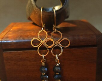 Item #5-29 - Gold Filled Earrings -  Black  Crystal