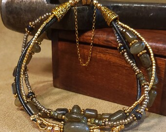 Item #2-2 - GF Beaded Bracelets - labradorite